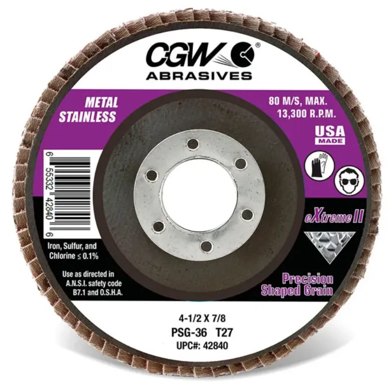 FLAP DISC, EXTREME II, 4-1/2" X 7/8" X 40X , TYPE 29
