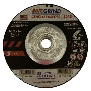 GRINDING WHEEL TYPE 27 4 1/2 X 1/4  5/8-11 ARBOR