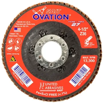FLAP DISC - JUMBO 4-1/2" D, 7/8" ARB 40 GRIT
