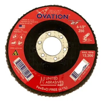 FLAP DISC - JUMBO 4-1/2" D, 7/8" ARB 60 GRIT