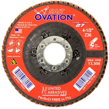 FLAP DISC - JUMBO 4-1/2" D, 7/8" ARB 80 GRIT