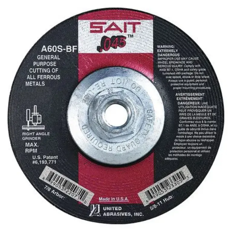 CUT OFF WHEEL TYPE 27 4-1/2" X 5/8"-11 ARBOR A60S