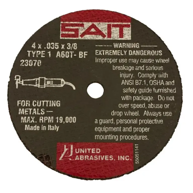CUT OFF WHEEL TYPE 1 4" X .035" X 3/8" A60T