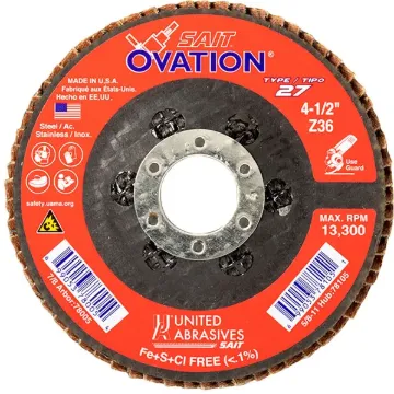 FLAP DISC - JUMBO W/HUB 4-1/2" D, 5/8"-11 ARB 40 GRIT