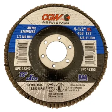 RAM PRO SERIES FLAP DISC - JUMBO 4-1/2" D, 7/8" ARB 40 GRIT