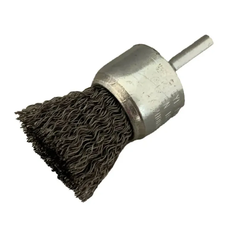 CRIMPED WIRE END BRUSH, 1" X .014" X 1/4" SHANK