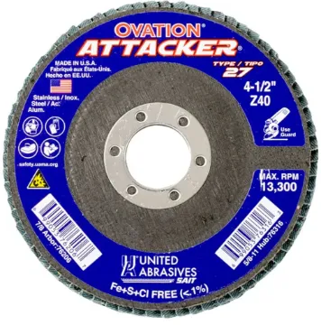FLAP DISC OVATION 4-1/2 5/8-11 ARBOR 40 GRIT