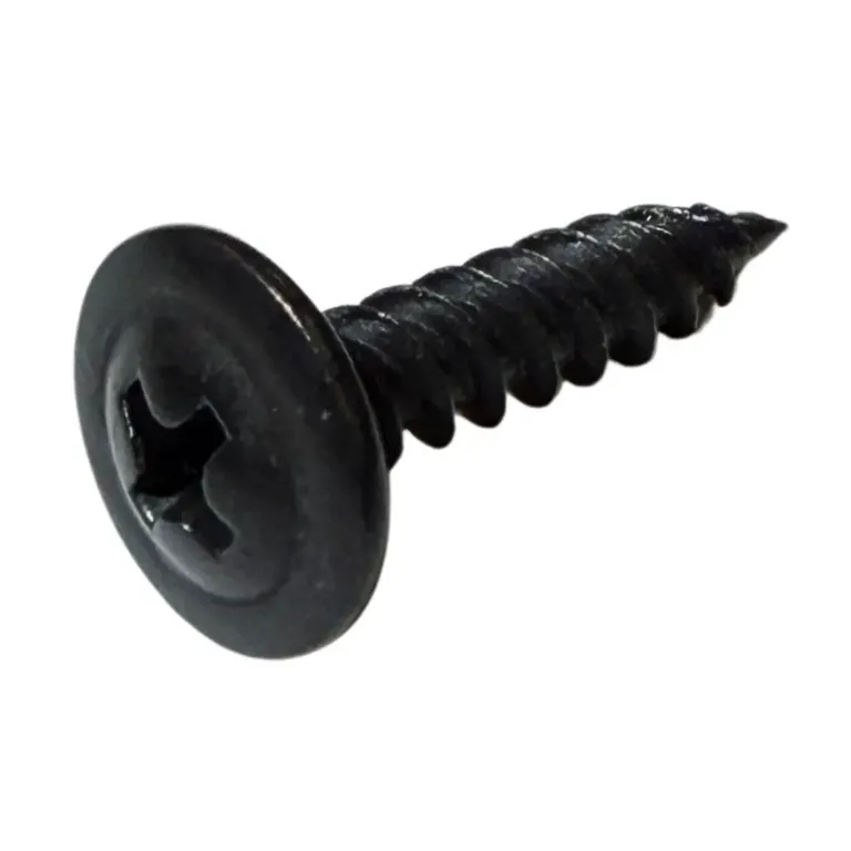 SHEET METAL SCREW RND WASHER #8 X 9/16" , BLACK, PHILLIPS