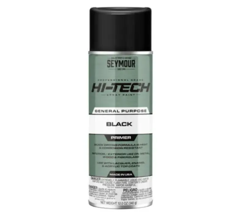 SPRAY PAINT - SEYMOUR HI-TECH NET WT 12 OZ, PRIMER, MATTE BLACK